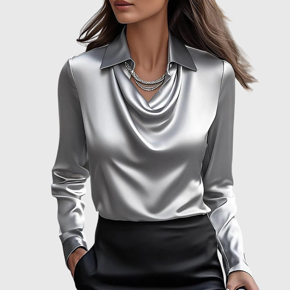 Women's Elegant Flowy Pleated Blouse