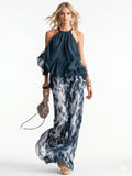 Elegante Tweedelige Chiffon Set Voor Dames, Lichtgewicht en Verfijnd