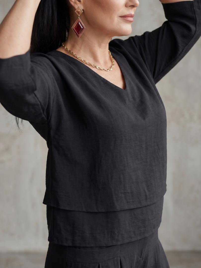 River Gelaagde Top en Wide Leg Broek Set