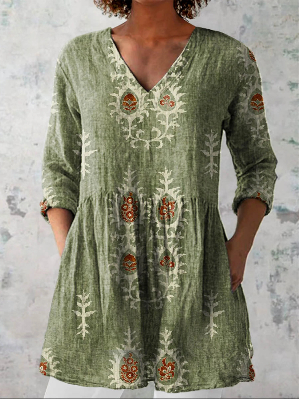 Lange Blouse met V-Hals