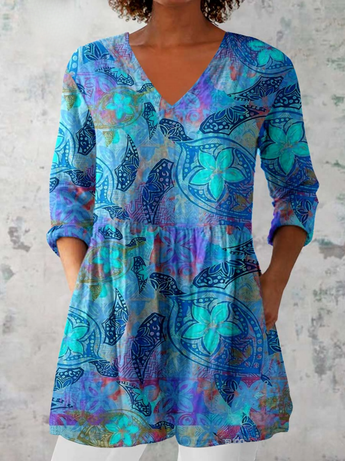 Lange Blouse met V-Hals