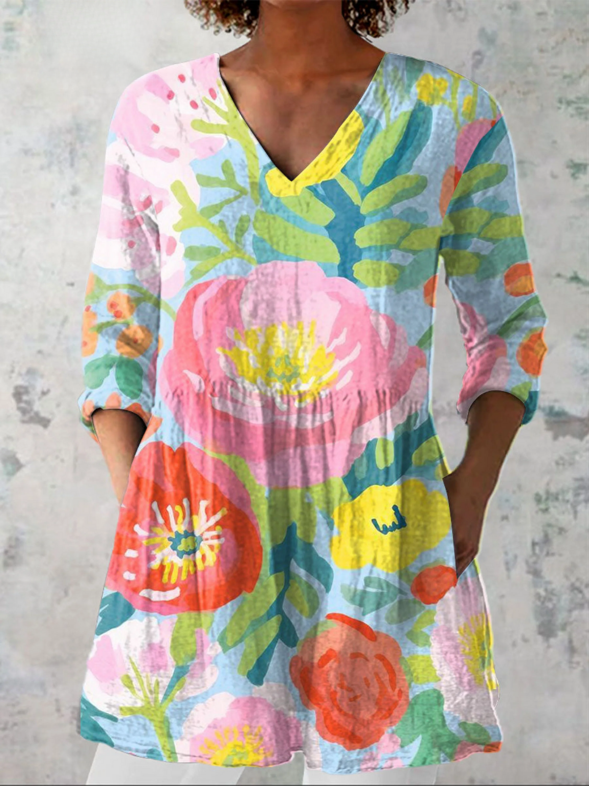 Lange Blouse met V-Hals