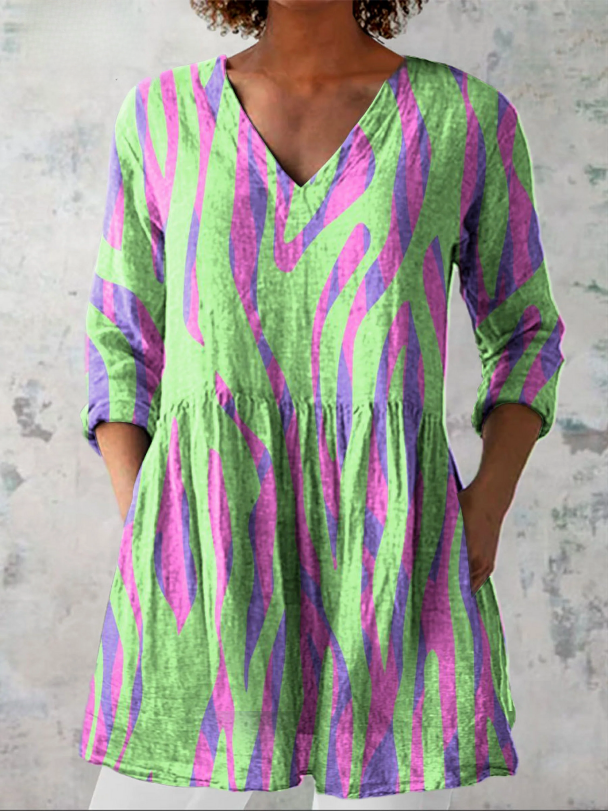 Lange Blouse met V-Hals