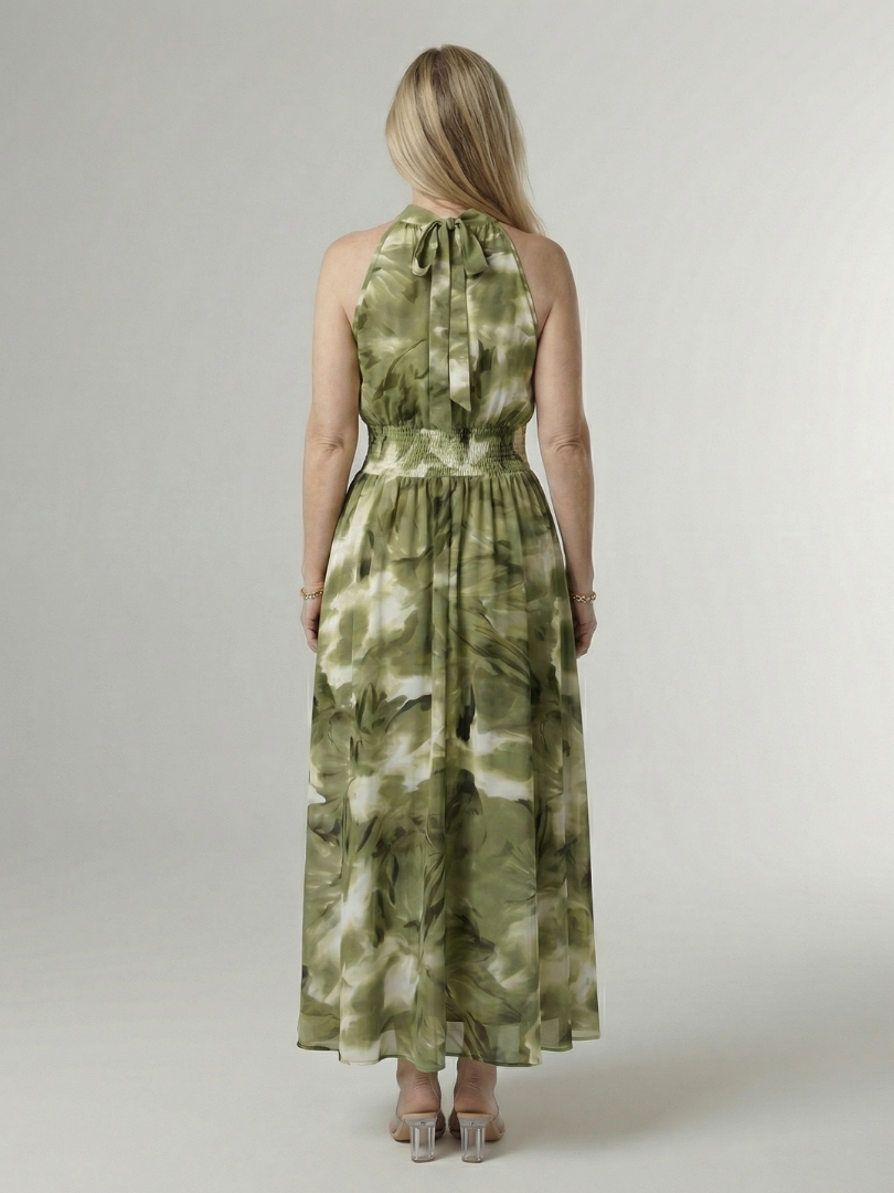 Dames Elegante Luchtige Halter Midi Jurk