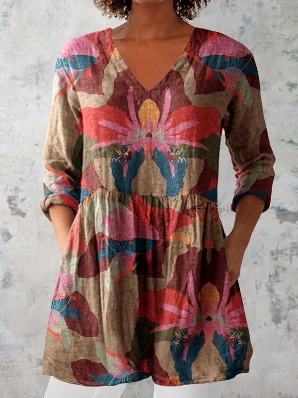Lange Blouse met V-Hals