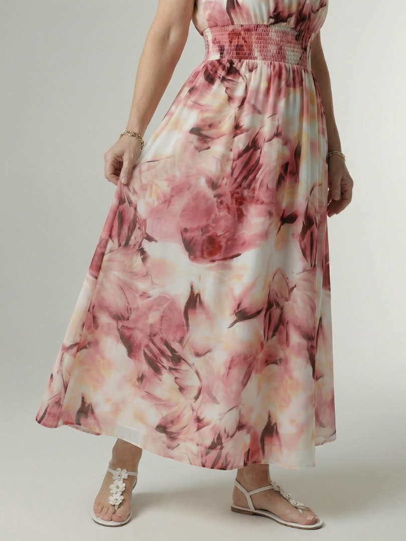 Dames Elegante Luchtige Halter Midi Jurk