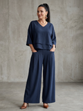 River Gelaagde Top en Wide Leg Broek Set