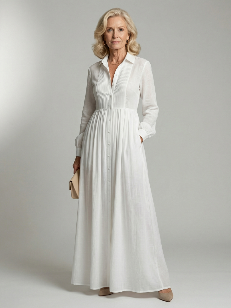 Dames Elegante Soepelvallende Maxi Jurk