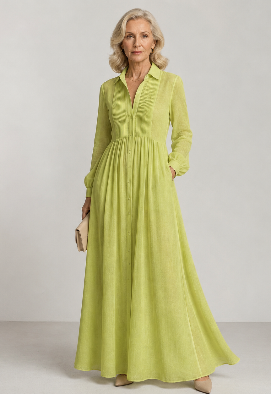 Dames Elegante Soepelvallende Maxi Jurk