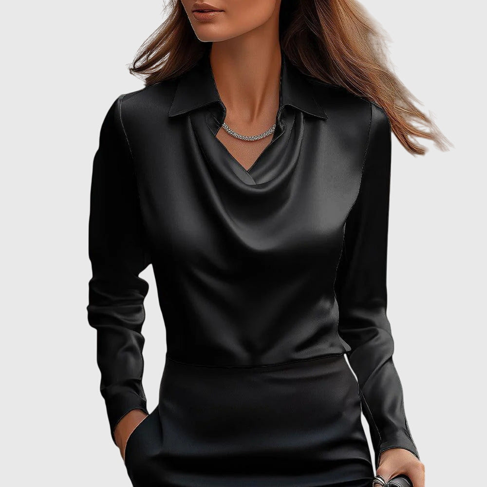 Women's Elegant Flowy Pleated Blouse