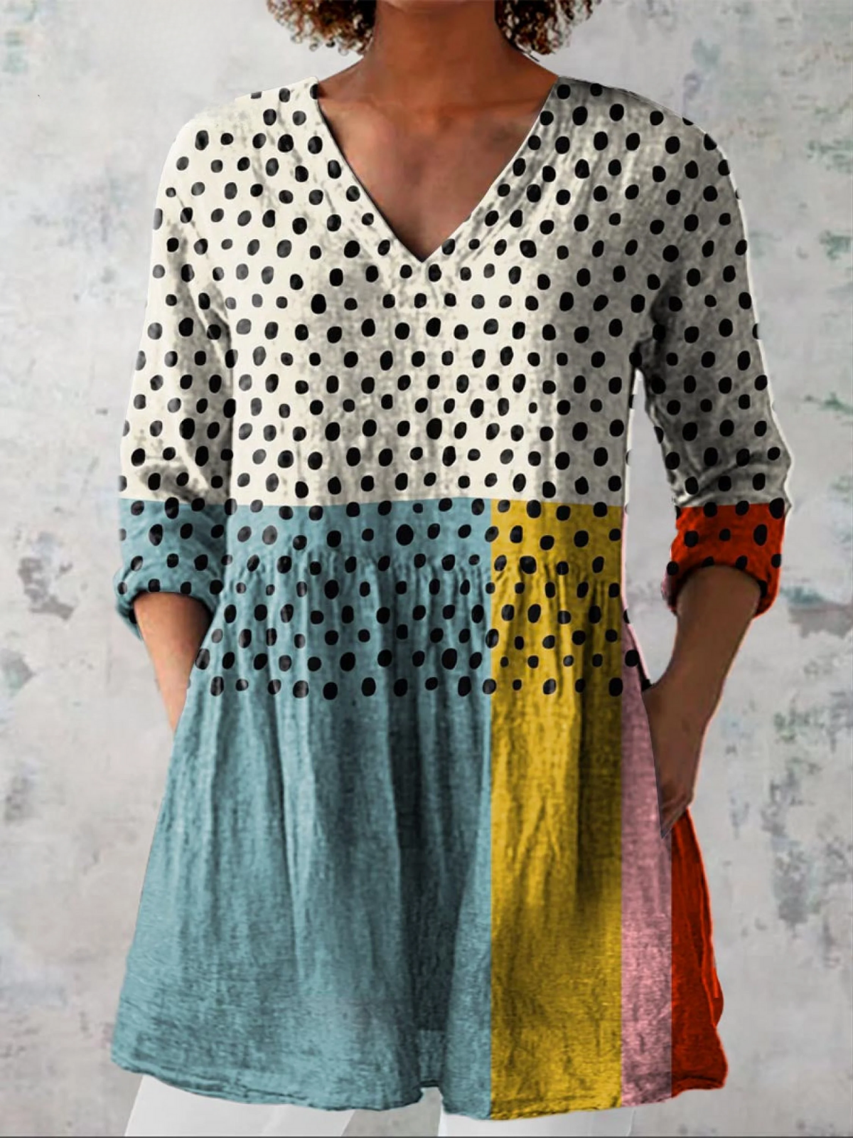 Lange Blouse met V-Hals