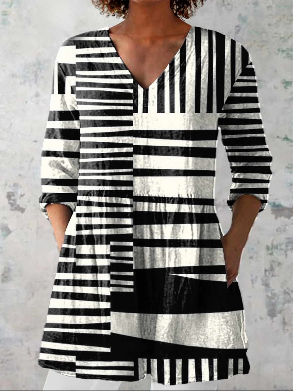 Lange Blouse met V-Hals