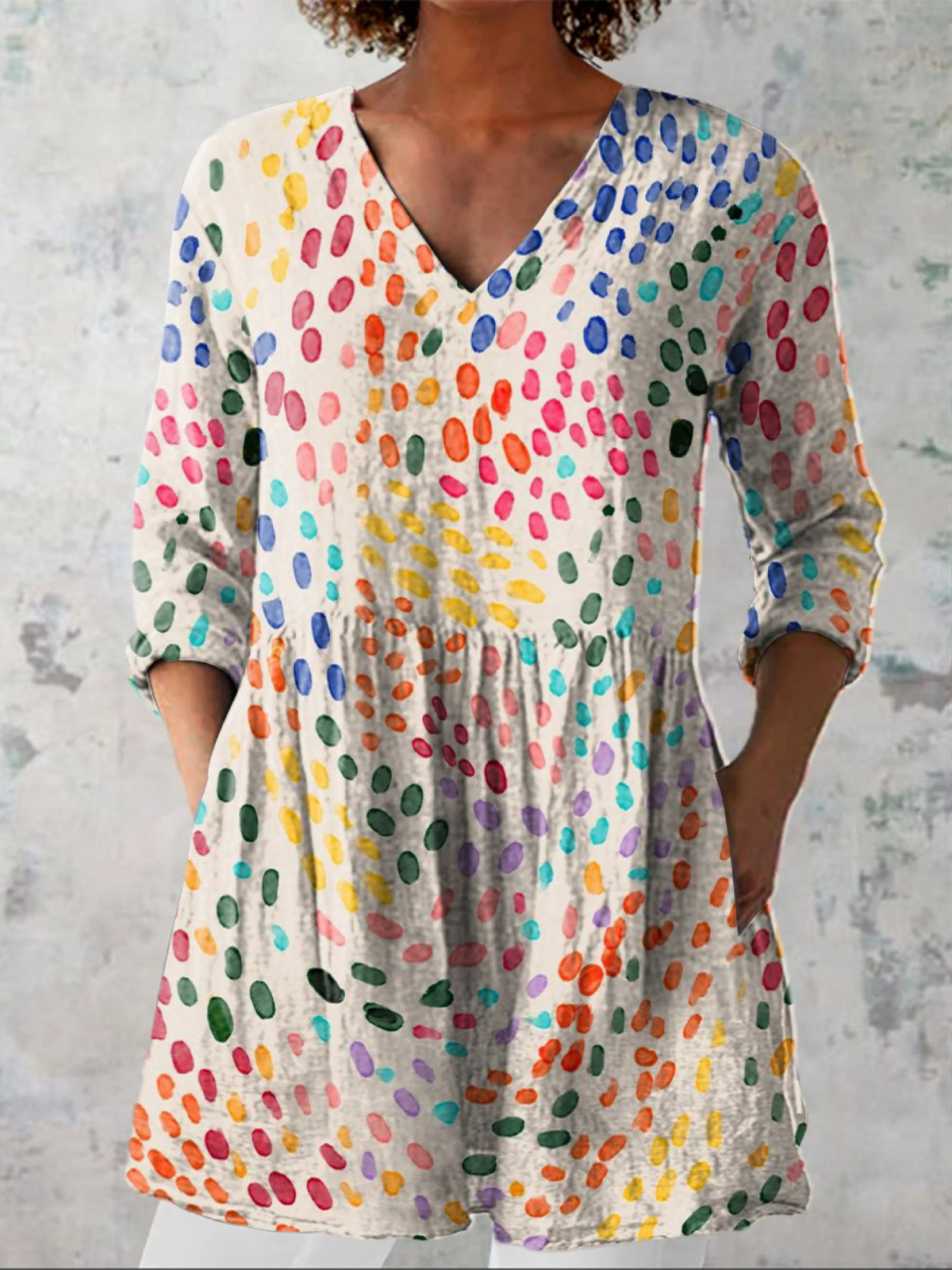 Lange Blouse met V-Hals