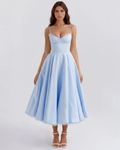 Almond Muse Selene Midi-jurk Satijnachtig Tule Babyblauw