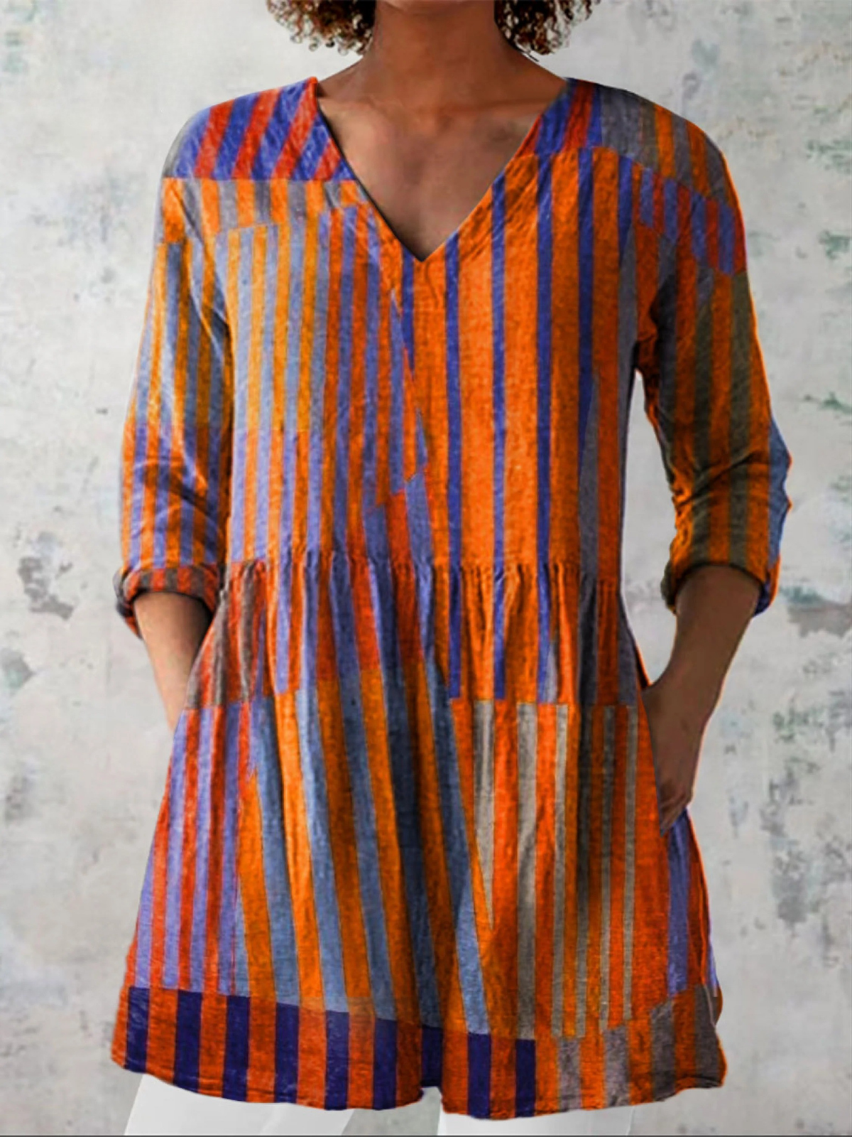 Lange Blouse met V-Hals
