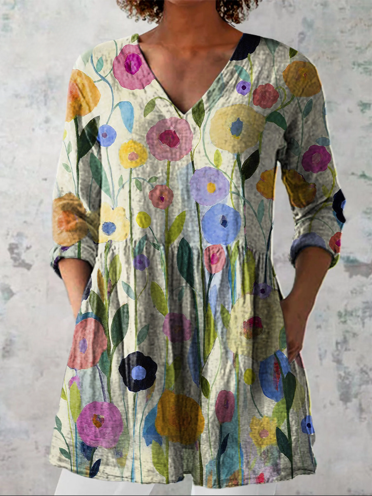 Lange Blouse met V-Hals