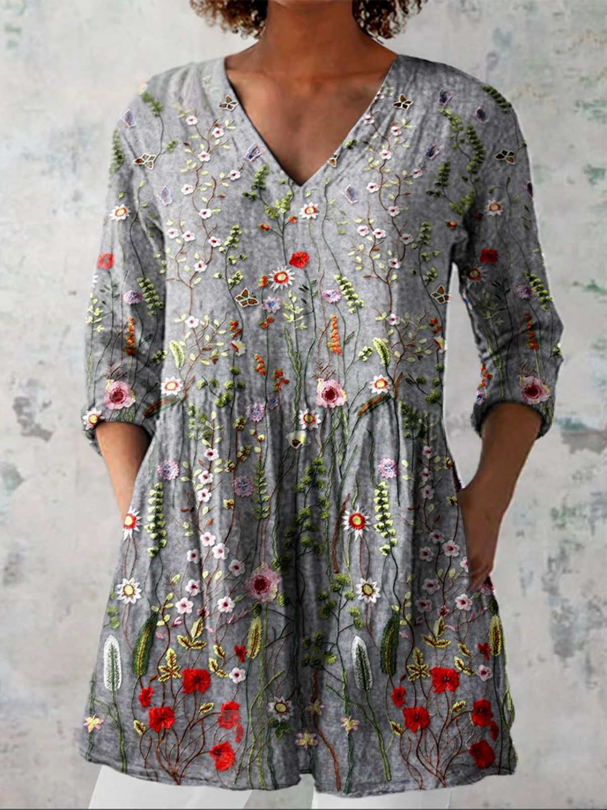 Lange Blouse met V-Hals
