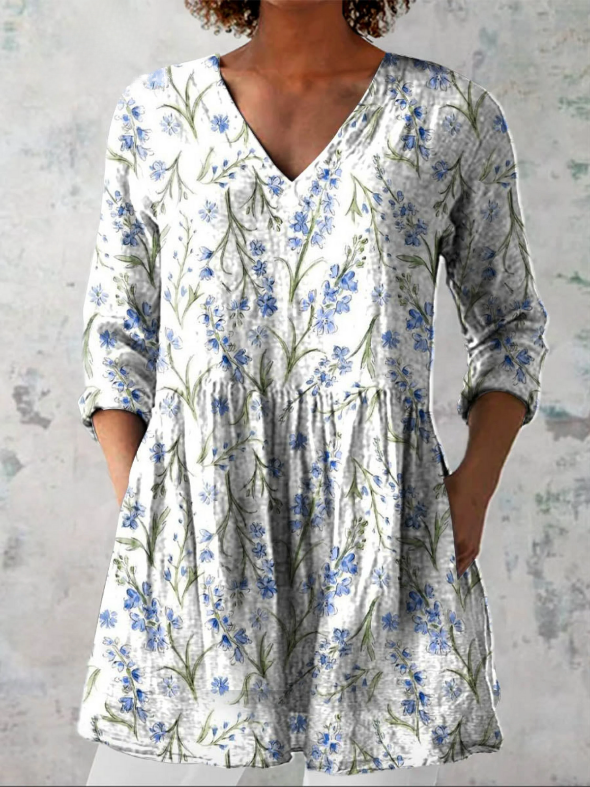 Lange Blouse met V-Hals