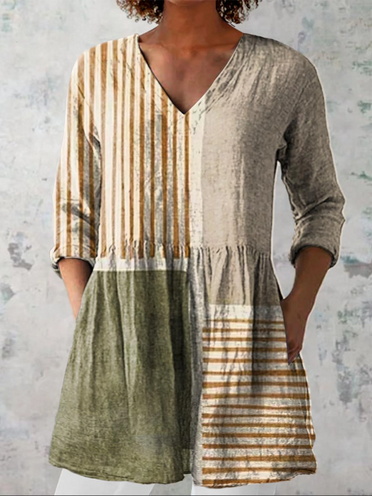 Lange Blouse met V-Hals
