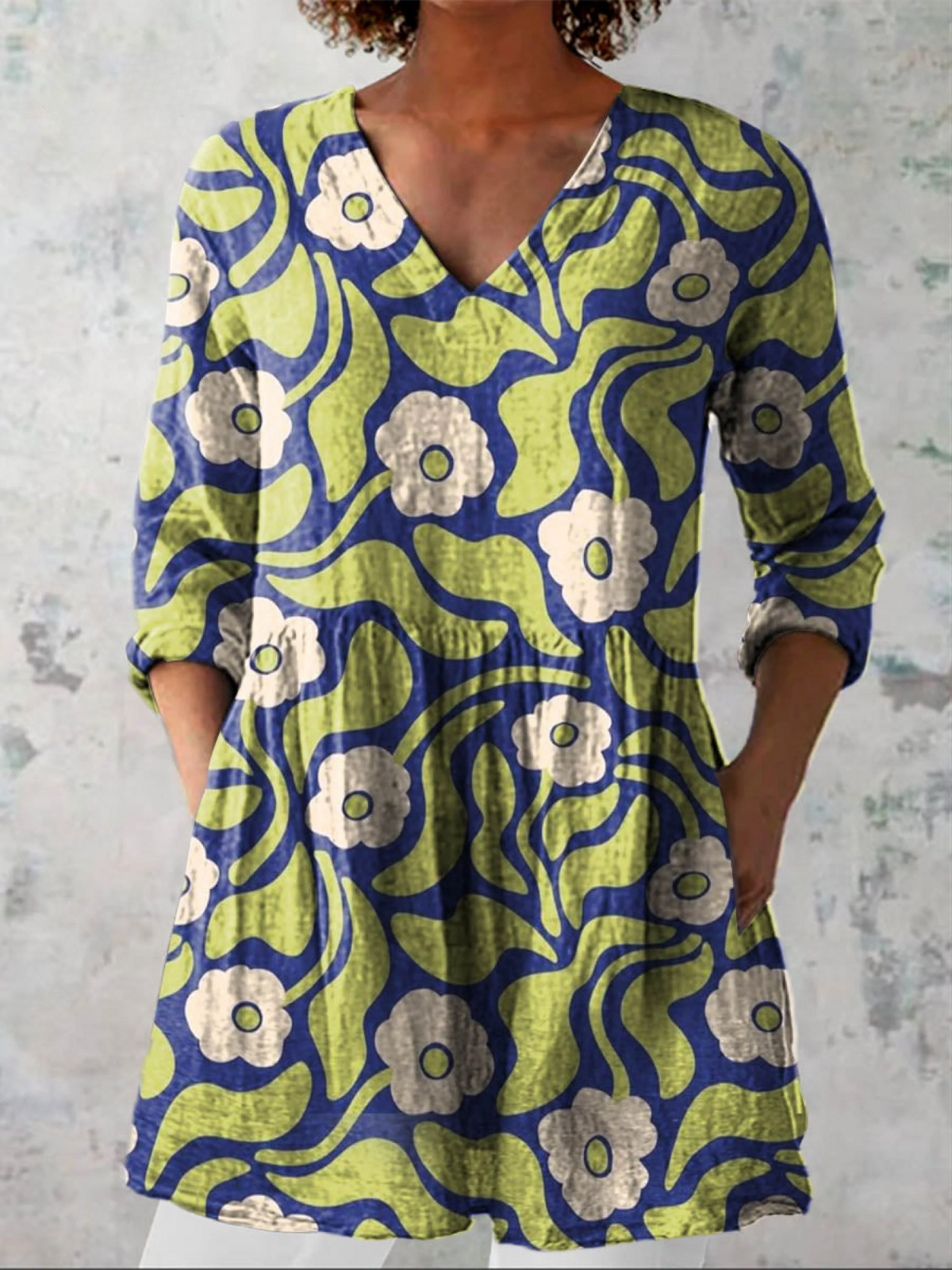 Lange Blouse met V-Hals