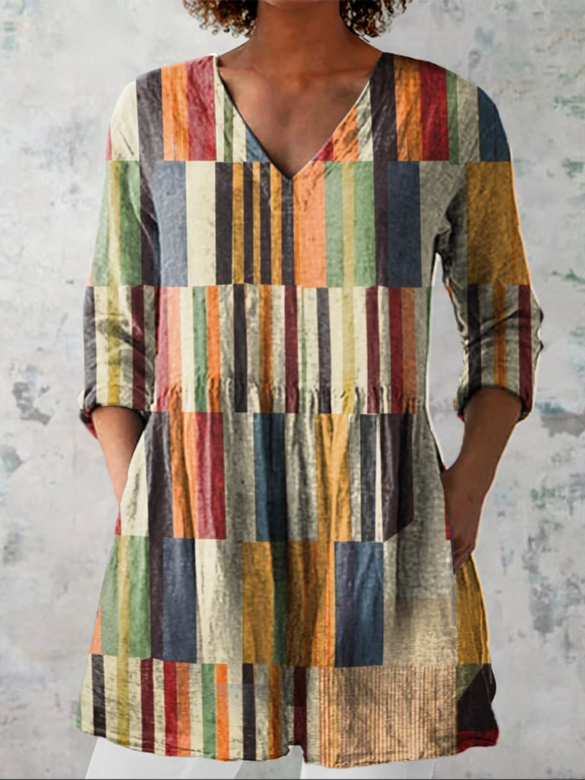 Lange Blouse met V-Hals