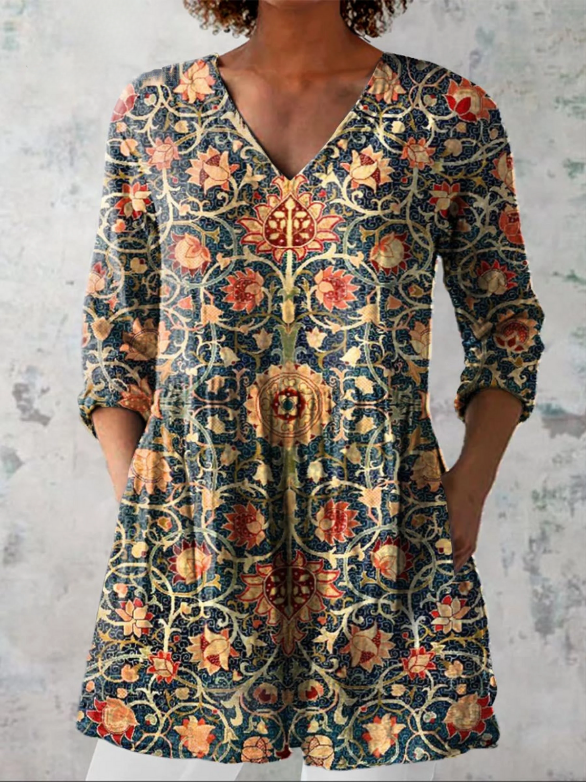 Lange Blouse met V-Hals