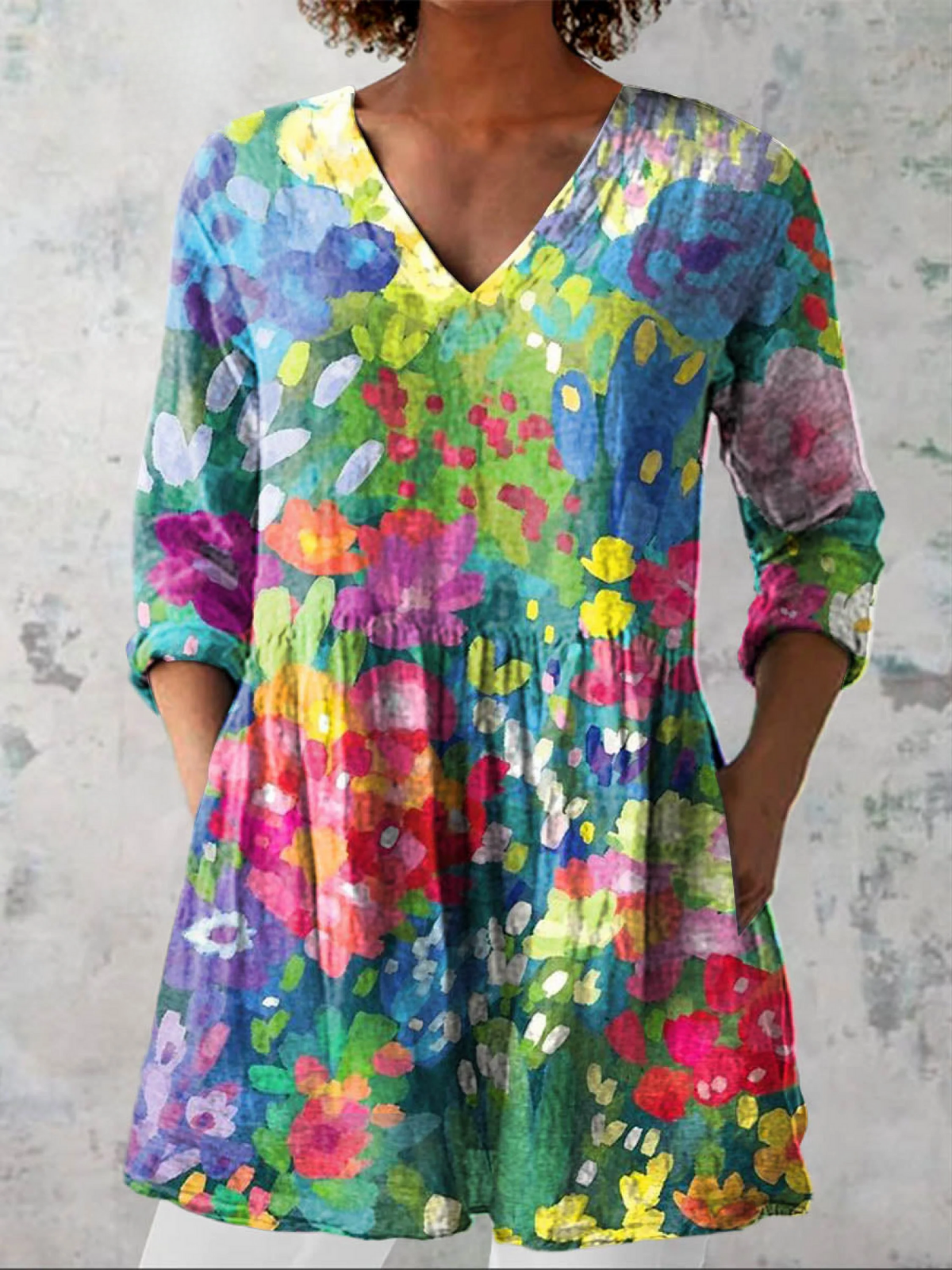 Lange Blouse met V-Hals