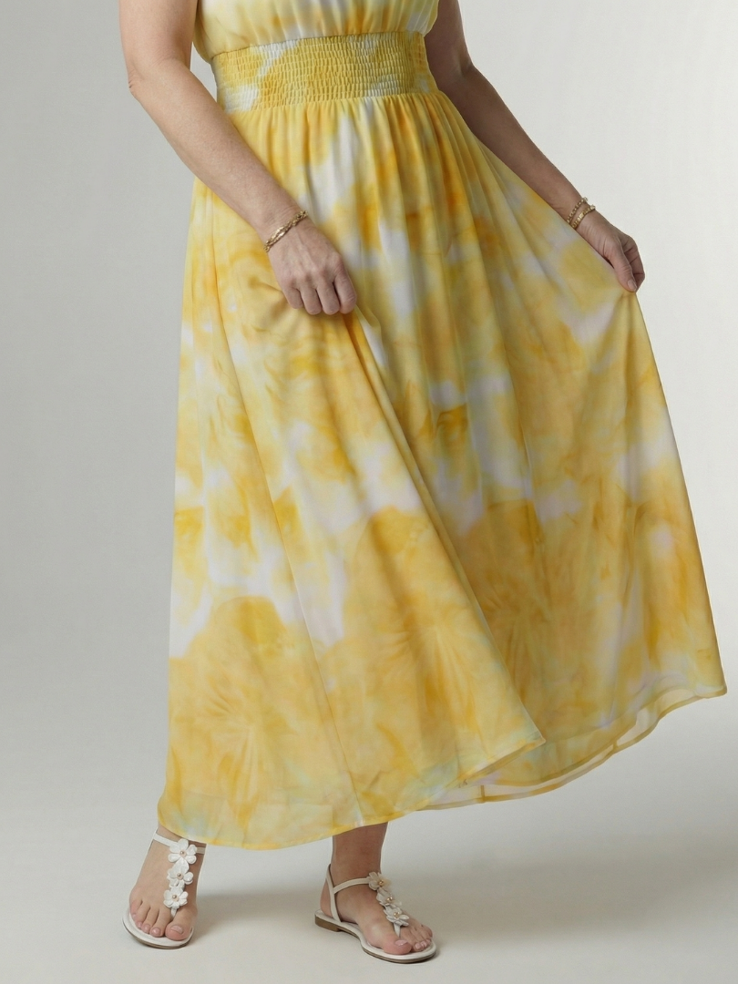Dames Elegante Luchtige Halter Midi Jurk