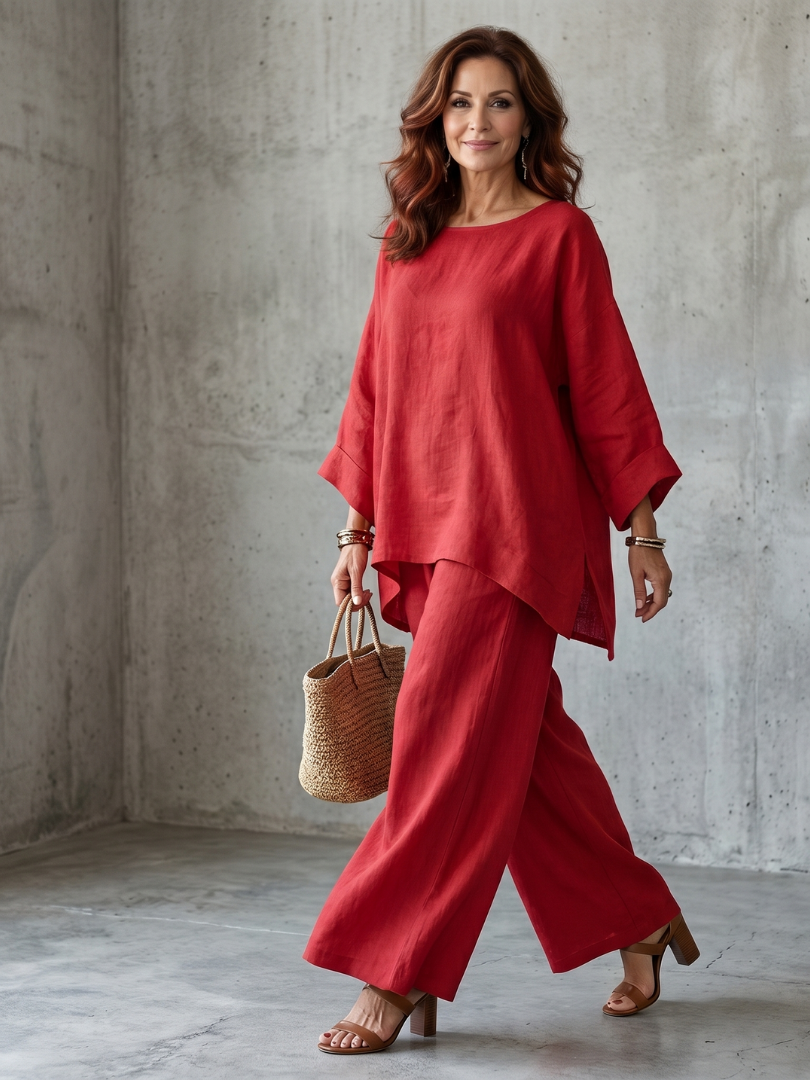 Prue Oversized Tuniek en Wijde Broek Set voor Dames