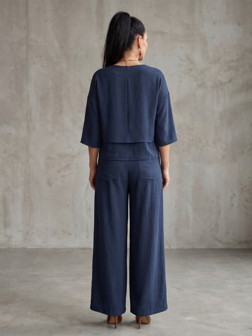 River Gelaagde Top en Wide Leg Broek Set