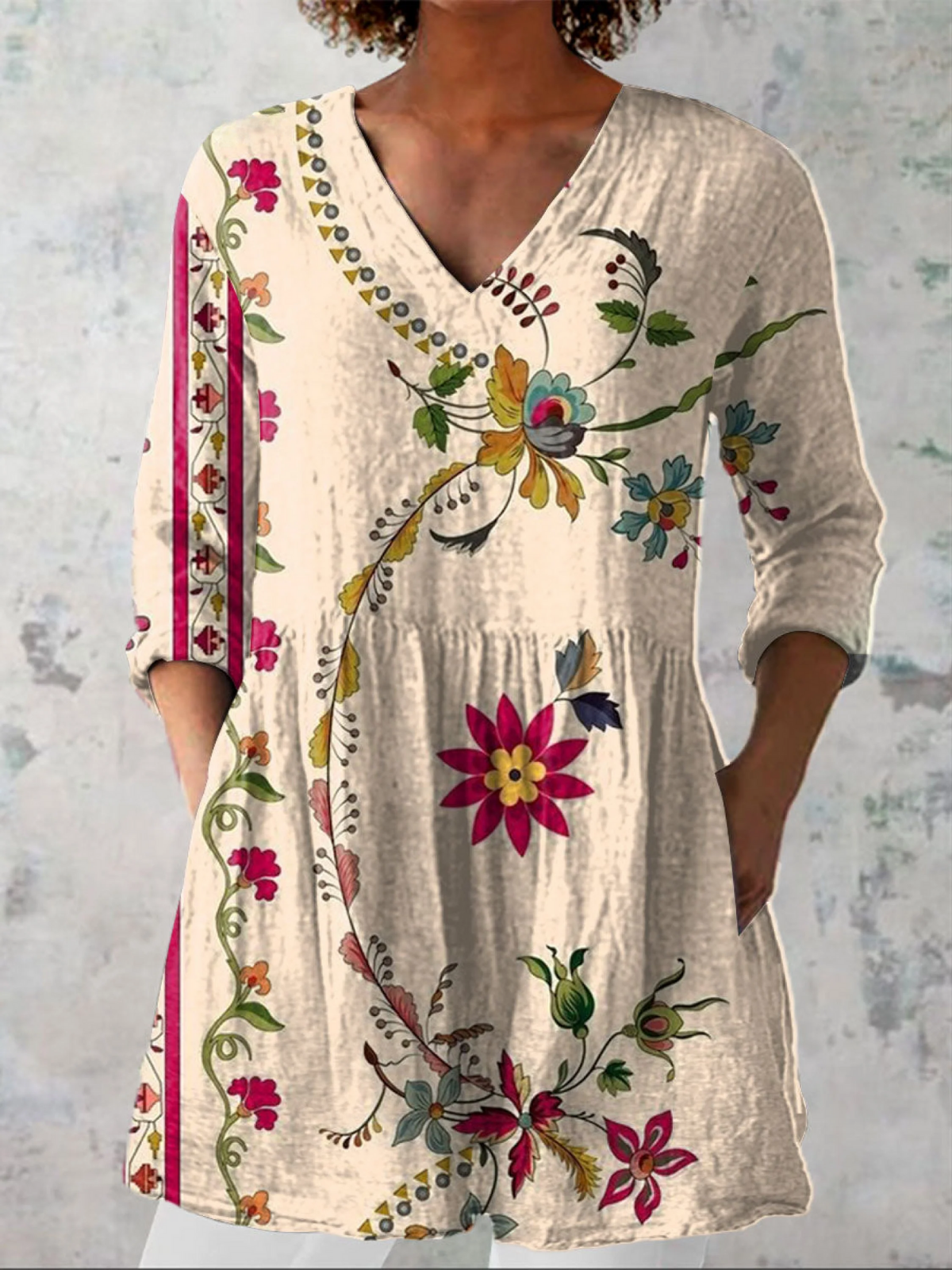 Lange Blouse met V-Hals
