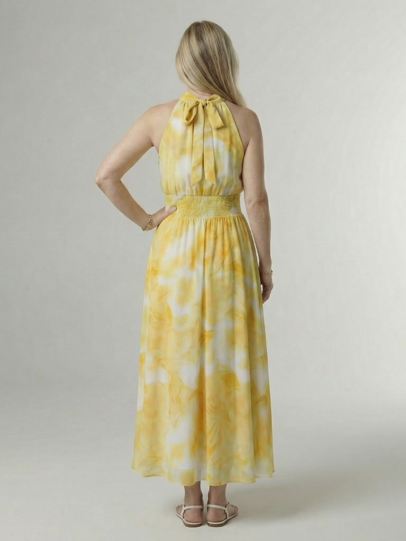 Dames Elegante Luchtige Halter Midi Jurk