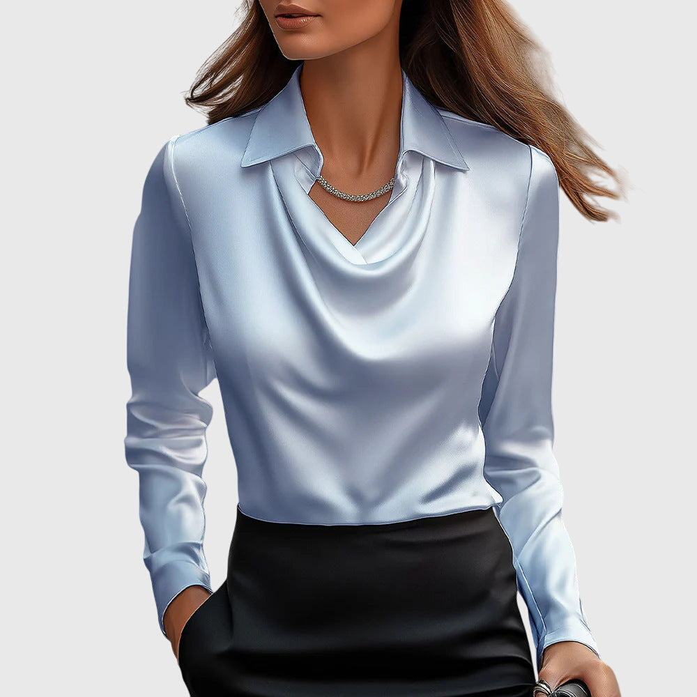 Women's Elegant Flowy Pleated Blouse