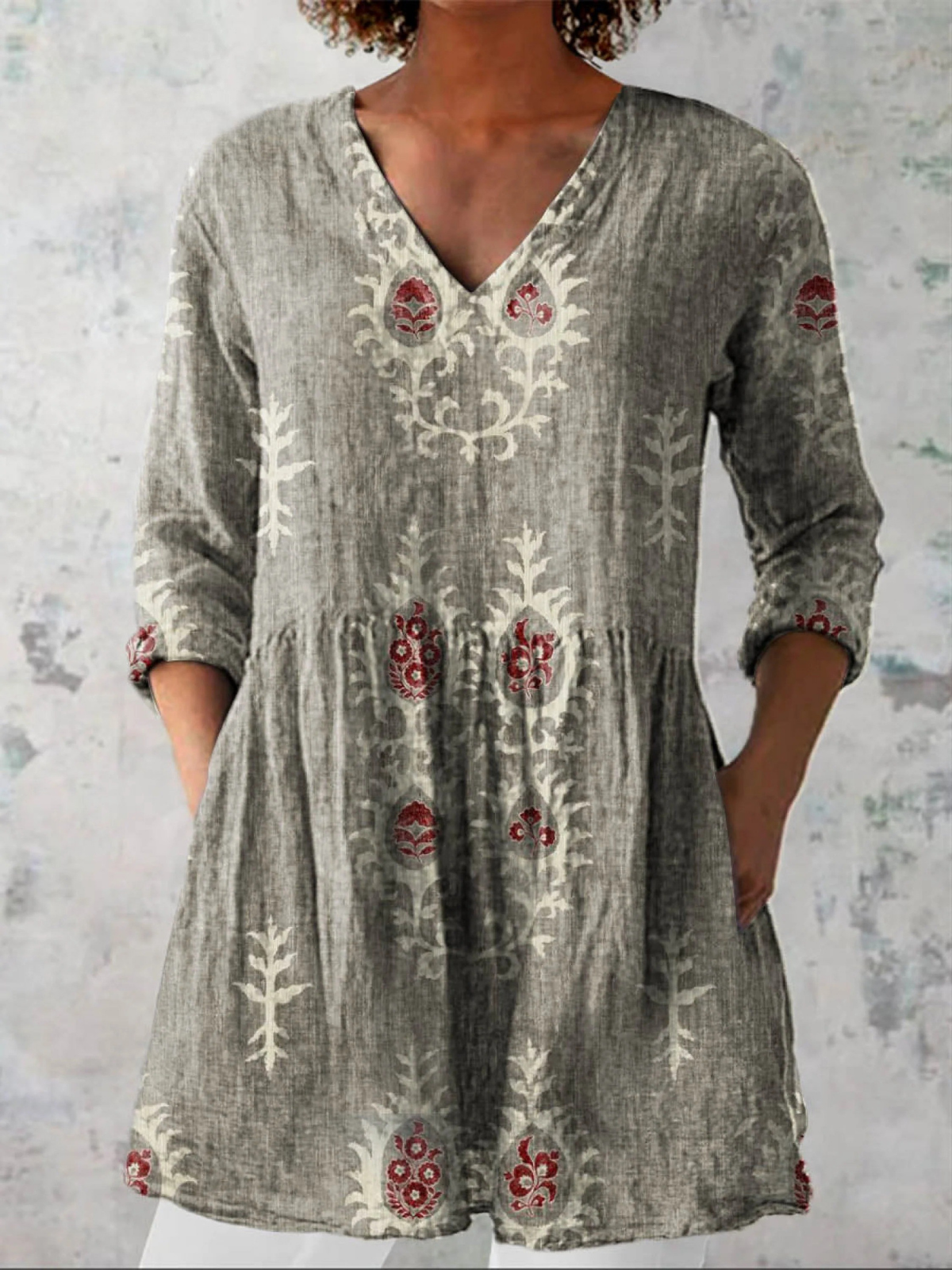 Lange Blouse met V-Hals