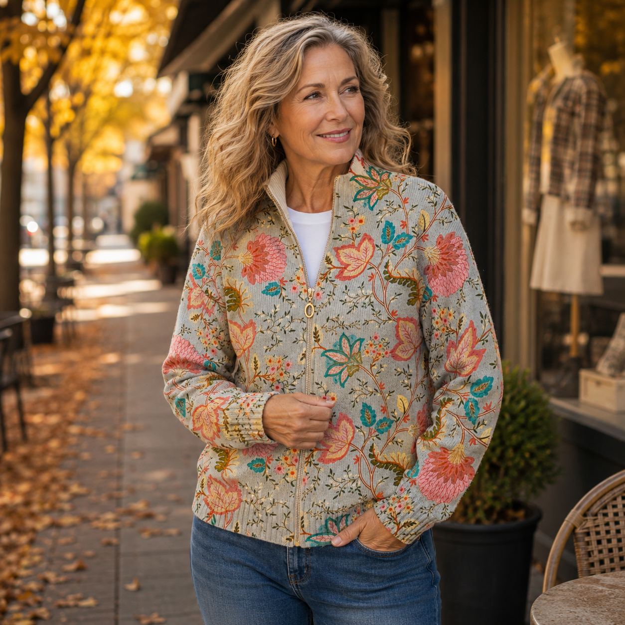 Harper, Hazel & Hannah Xanthe, Vintage, Gebloemde Tuinprint, Cardigan