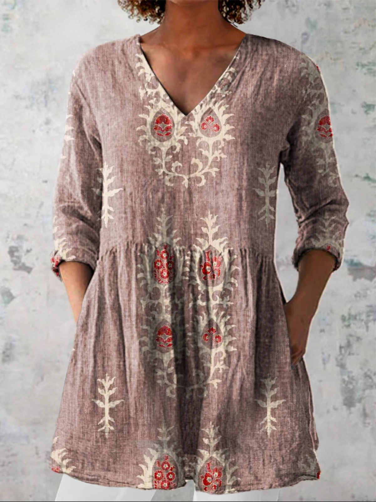 Lange Blouse met V-Hals