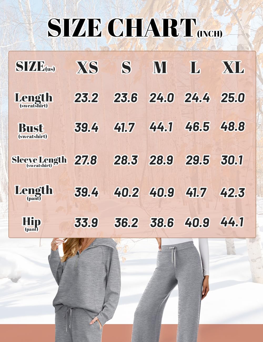 XIEERDUO Dames 2-Delige Lounge Set Half-Zip Sweatshirt Wijde Pijpen