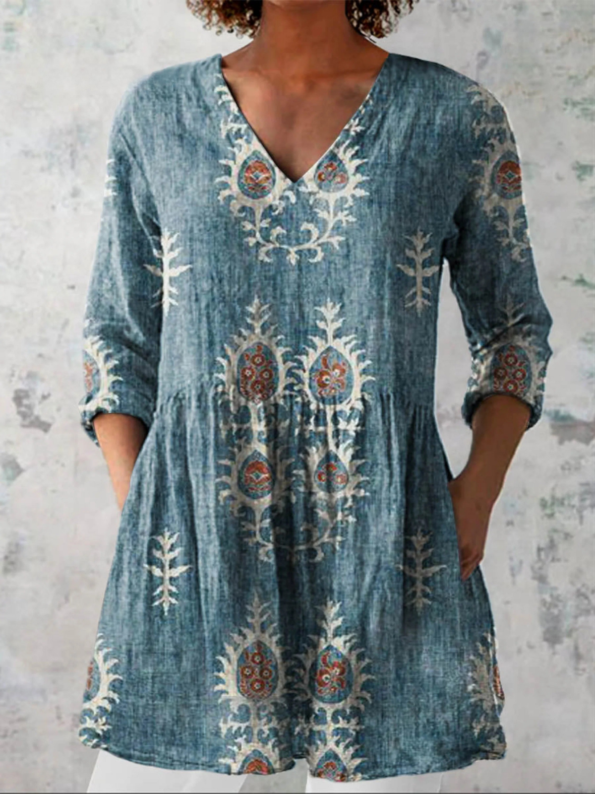 Lange Blouse met V-Hals