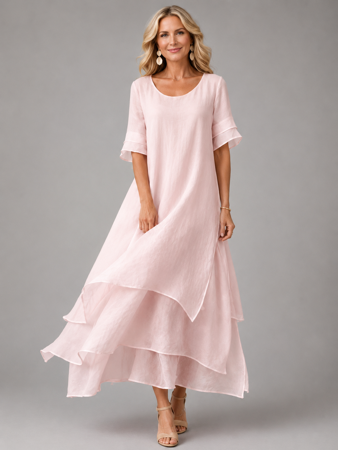 Dames Elegante Soepelvallende Maxi Jurk
