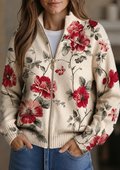 Wilhelmine Vintage Rozenprint, Ritssluiting Vest