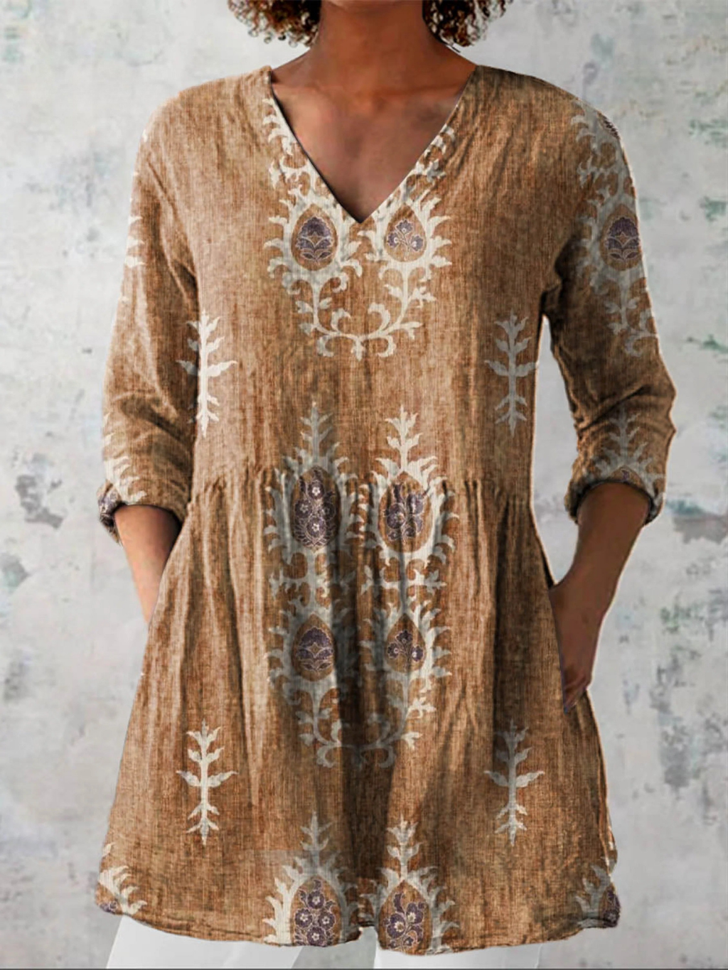 Lange Blouse met V-Hals