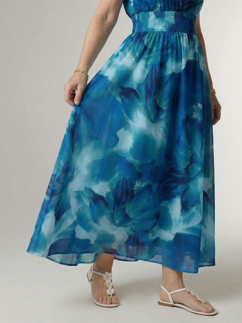 Dames Elegante Luchtige Halter Midi Jurk