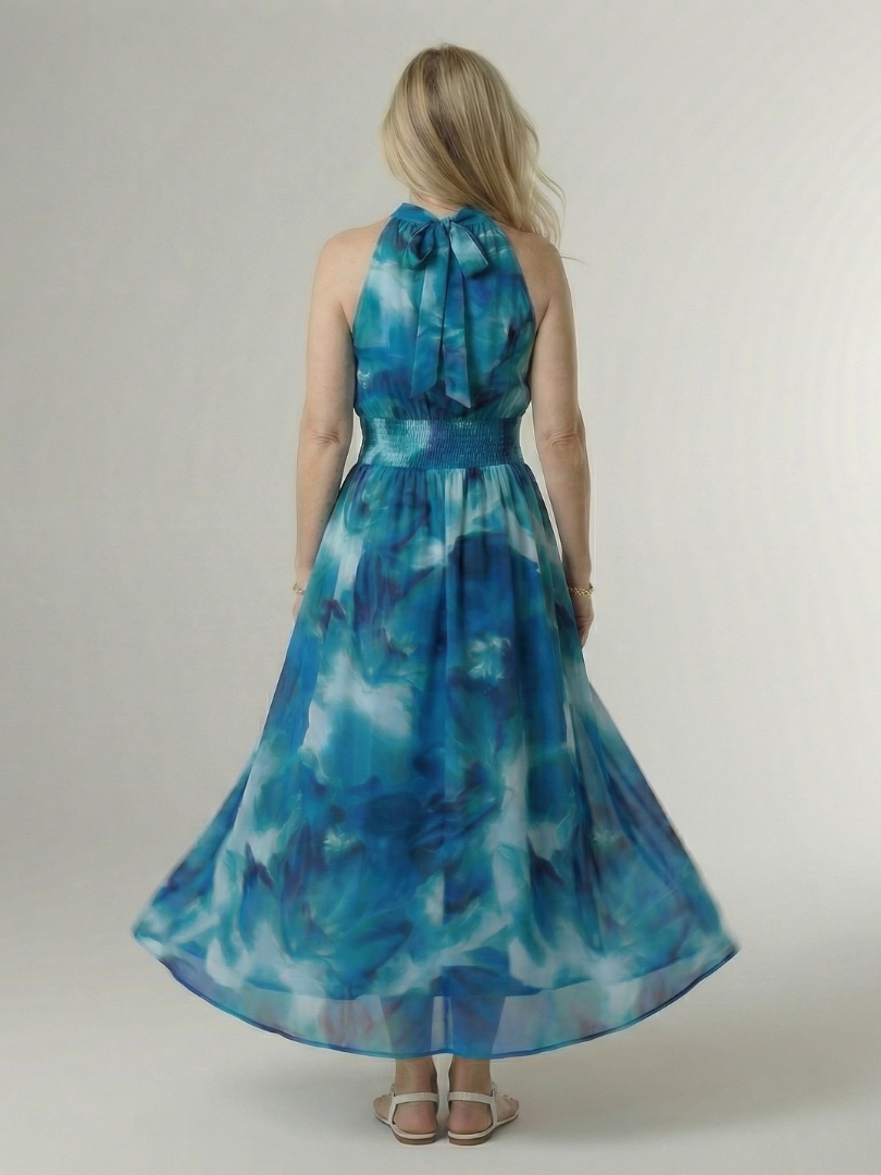 Dames Elegante Luchtige Halter Midi Jurk