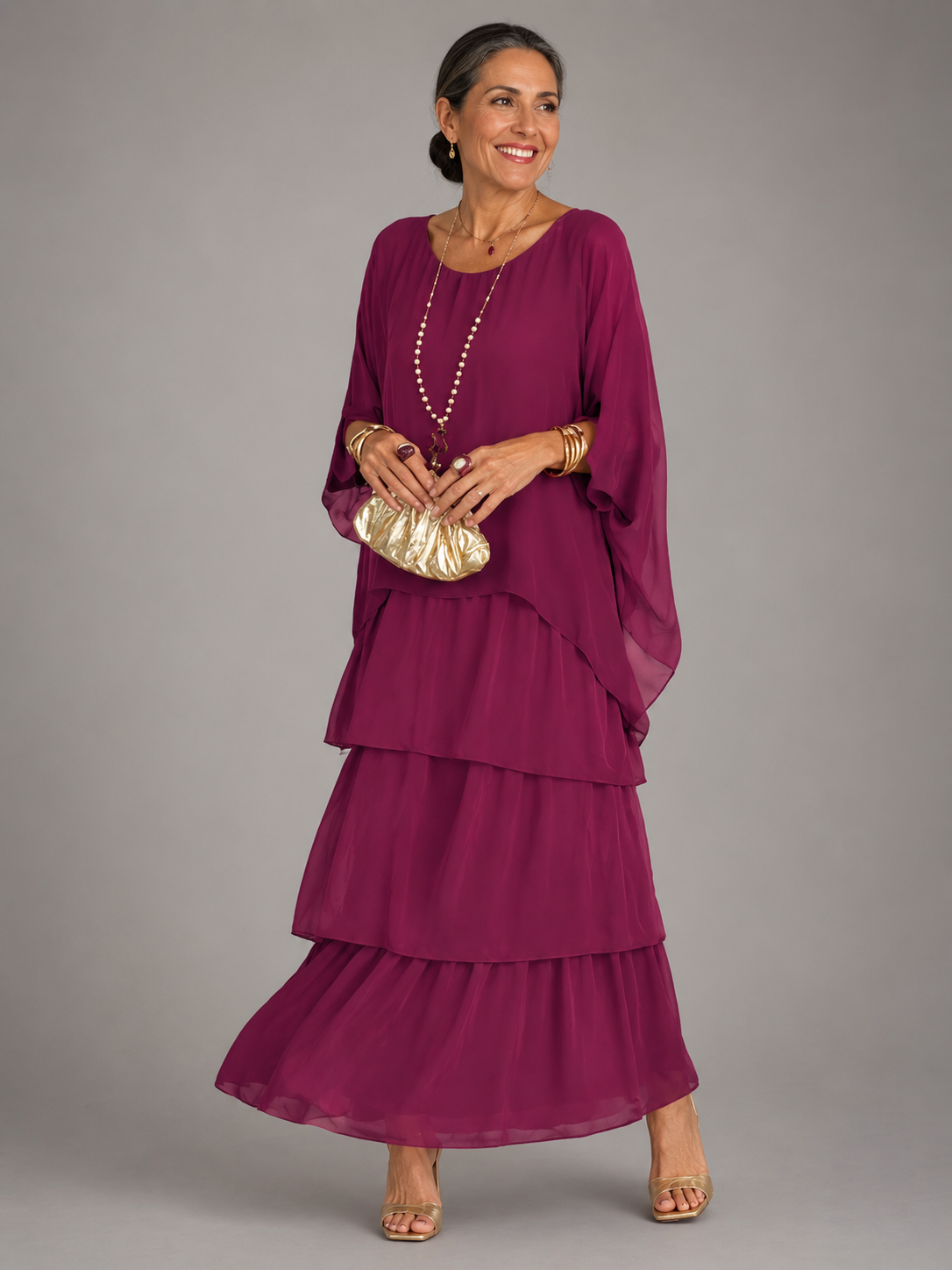 Lara Elegante Vloeiende Maxi-Jurk Voor Dames, Comfortabele Pasvorm