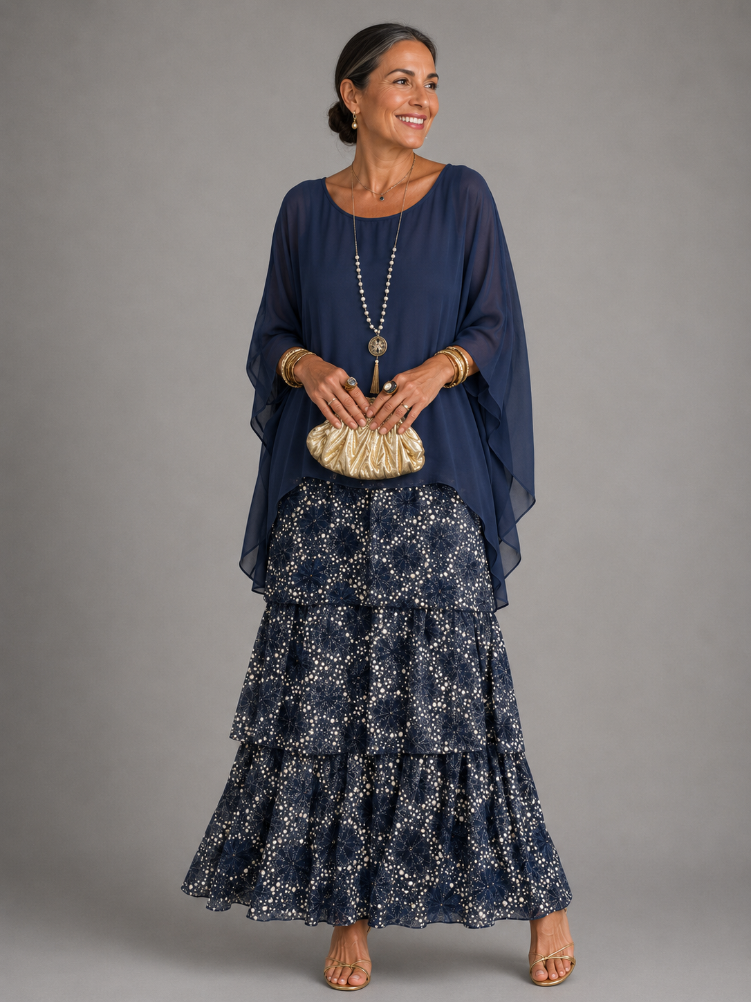 Lara Elegante Vloeiende Maxi-Jurk Voor Dames, Comfortabele Pasvorm