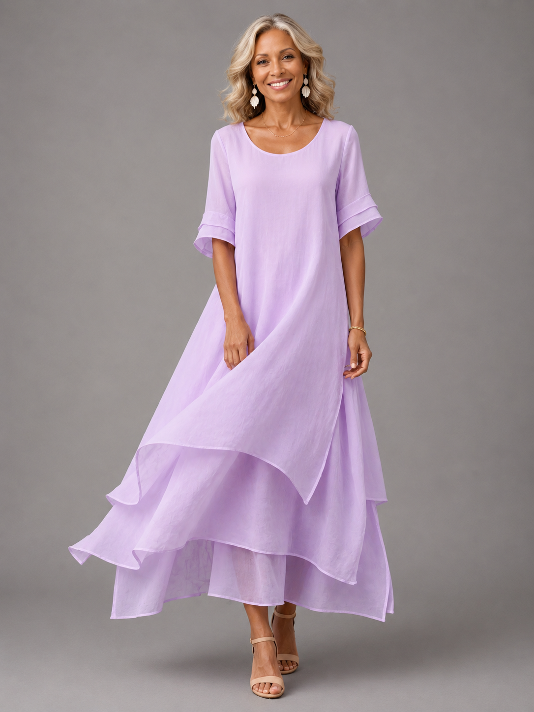 Dames Elegante Soepelvallende Maxi Jurk