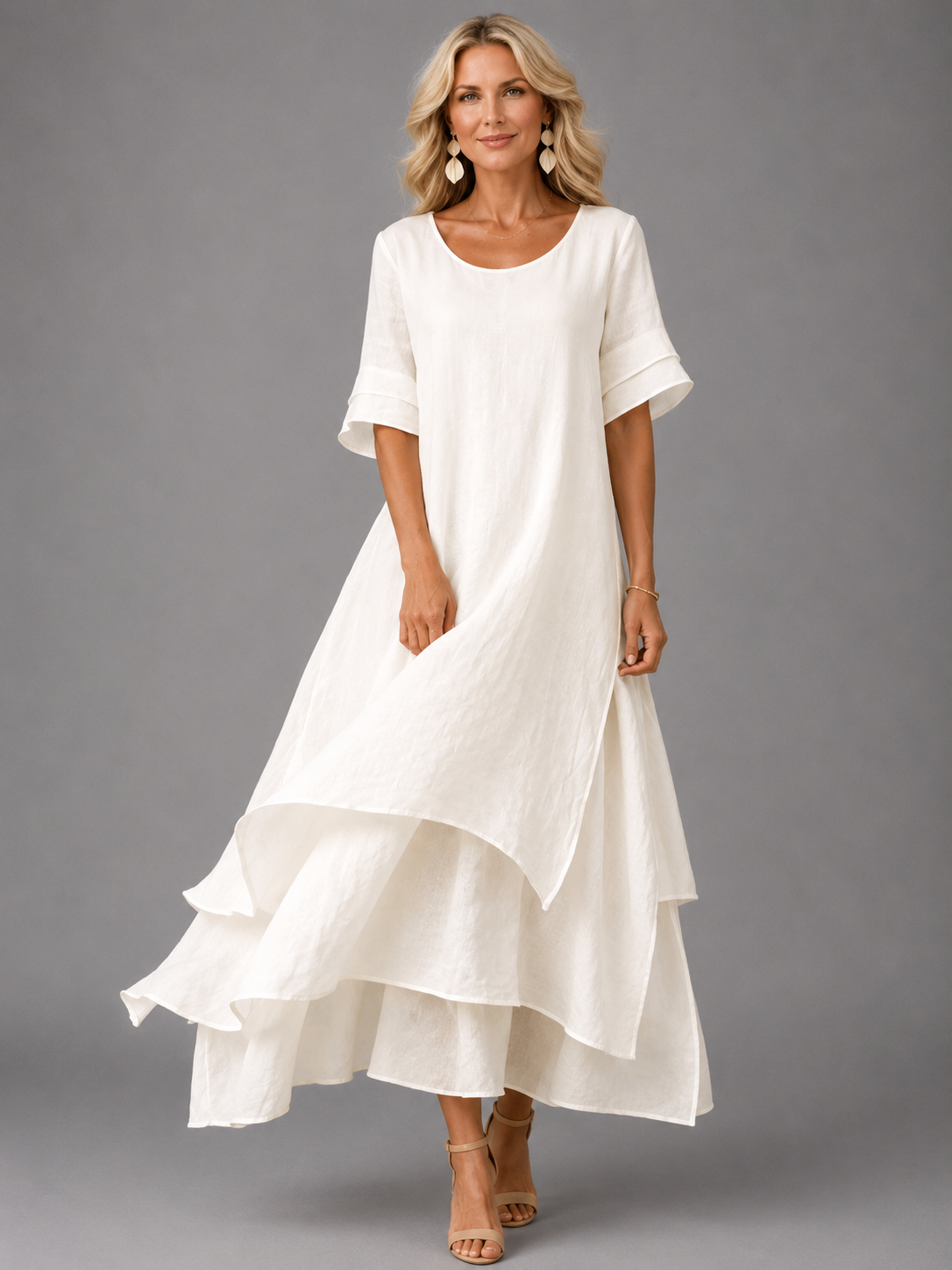 Dames Elegante Soepelvallende Maxi Jurk