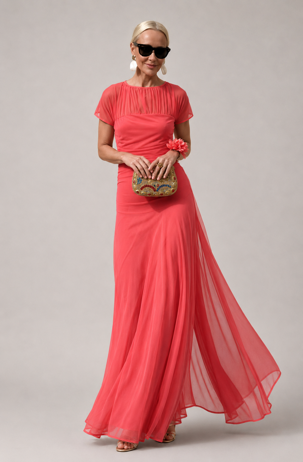 Dames Elegante Chiffon Maxi Jurk