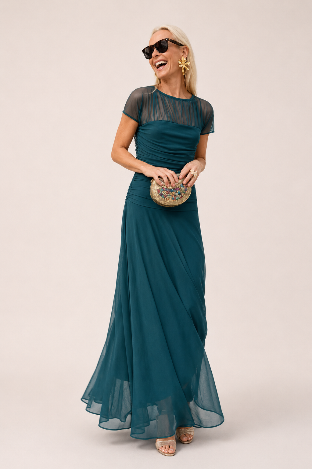 Dames Elegante Chiffon Maxi Jurk