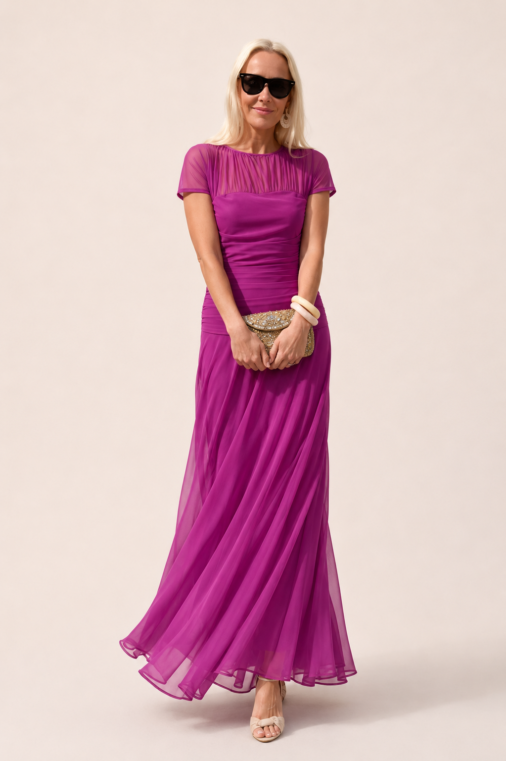 Dames Elegante Chiffon Maxi Jurk